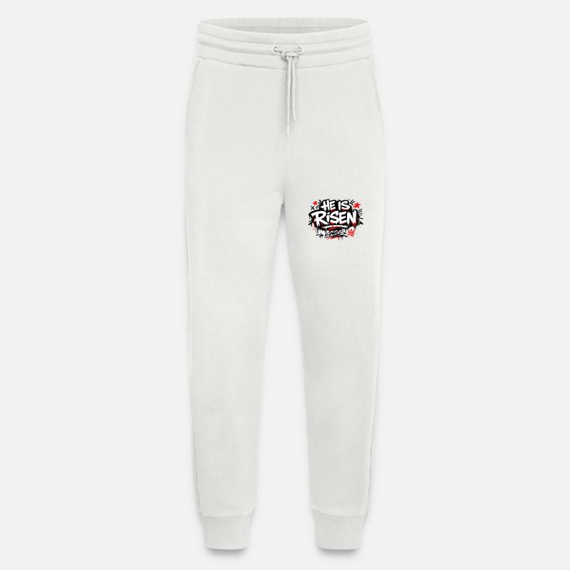 Il est Risen Graffiti Easter - Pantalon de jogging bio décontracté fabriqué en UE - OFF WHITE