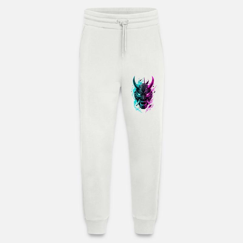 Neon Cyber Oni Mask - Jogging Pants - made by SPREAD  - OFF WHITE