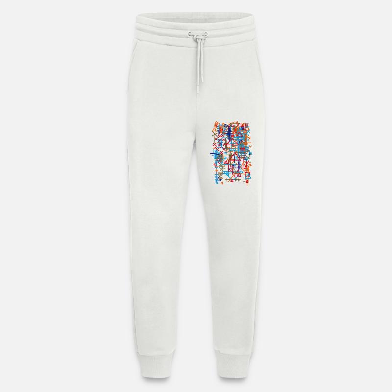 Carpet Abstract / Pattern - Bauhaus - Jogging Pants - made by SPREAD  - OFF WHITE