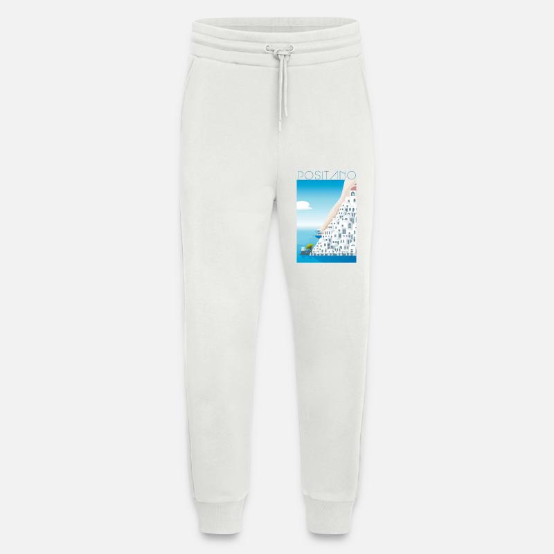 Positano CostaMaisons Blanches Blu - Pantalon de jogging bio décontracté fabriqué en UE - OFF WHITE