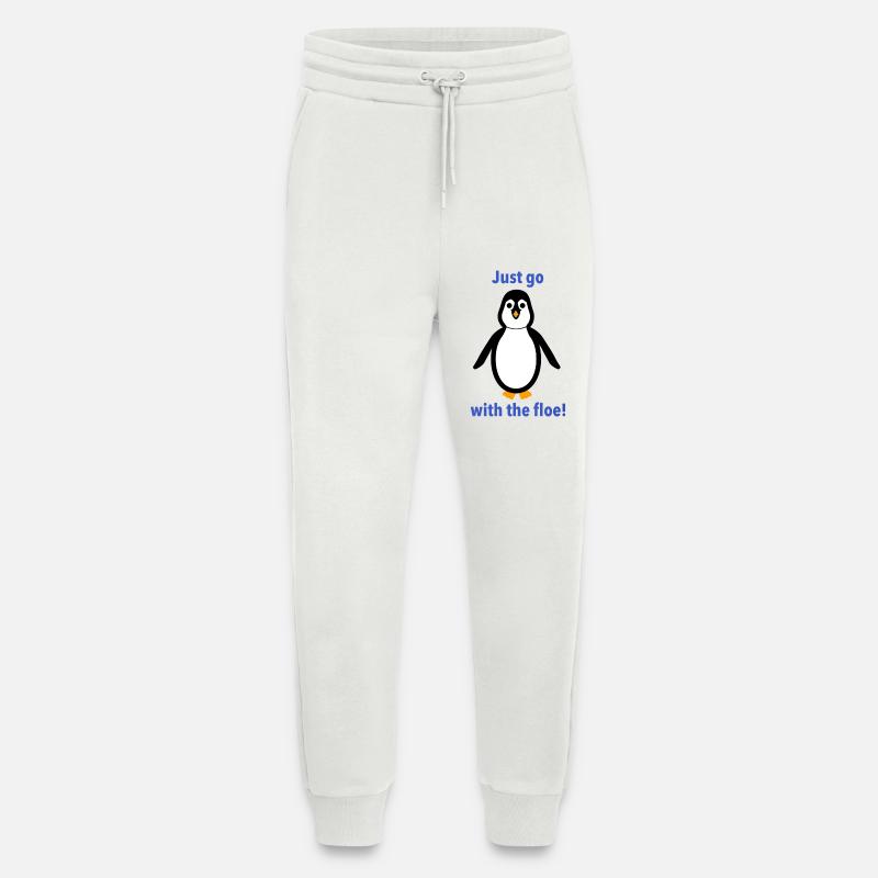 Pinguin -"Geh einfach mit der Scholle!" - Jogginghose - made by SPREAD - OFF WHITE