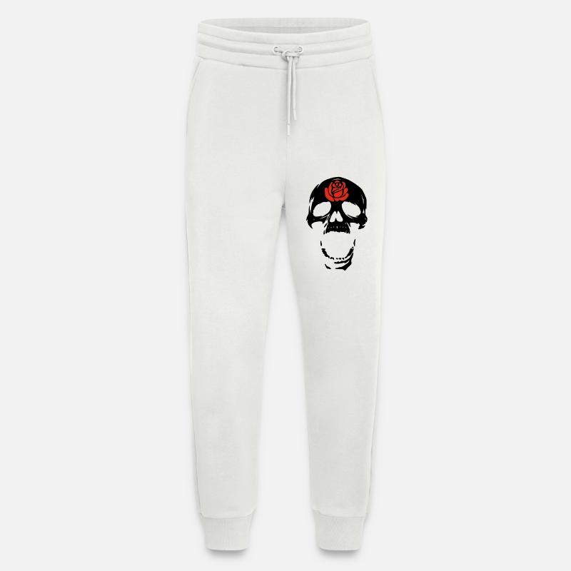 Der schwarze Schädel und die Rose - Jogginghose - made by SPREAD - OFF WHITE