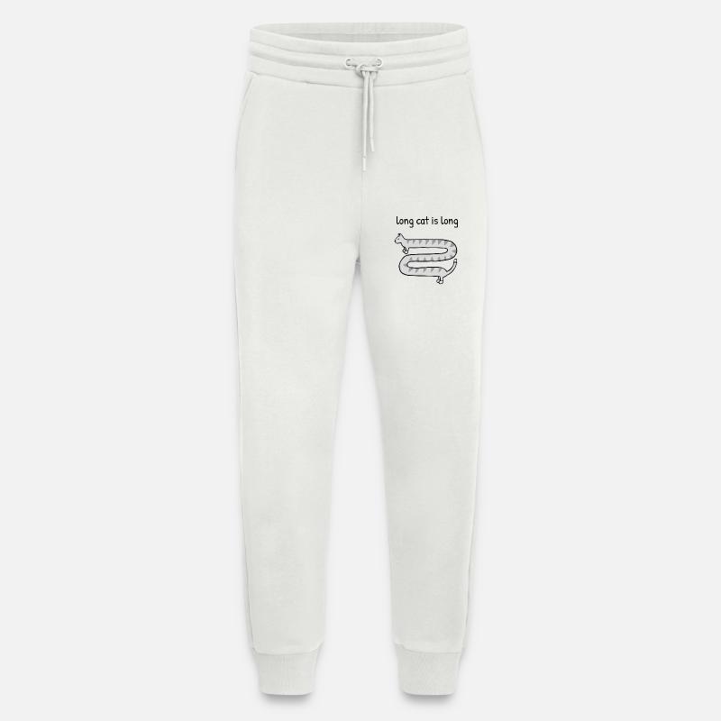 Un chat long est long - Pantalon de jogging bio décontracté fabriqué en UE - OFF WHITE