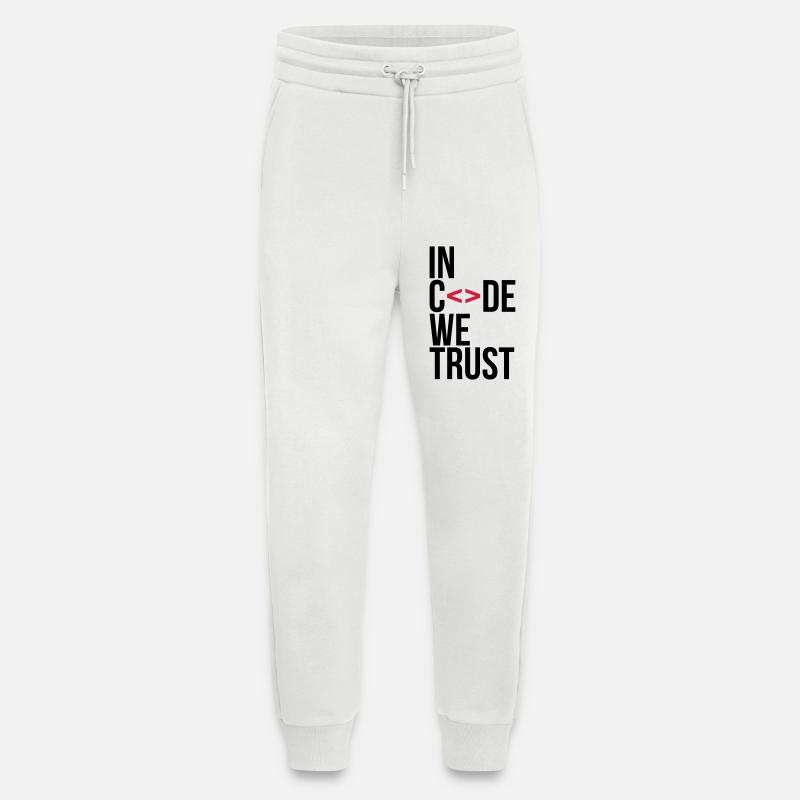 in code we trust ! - Jogging Pants - made by SPREAD  - OFF WHITE