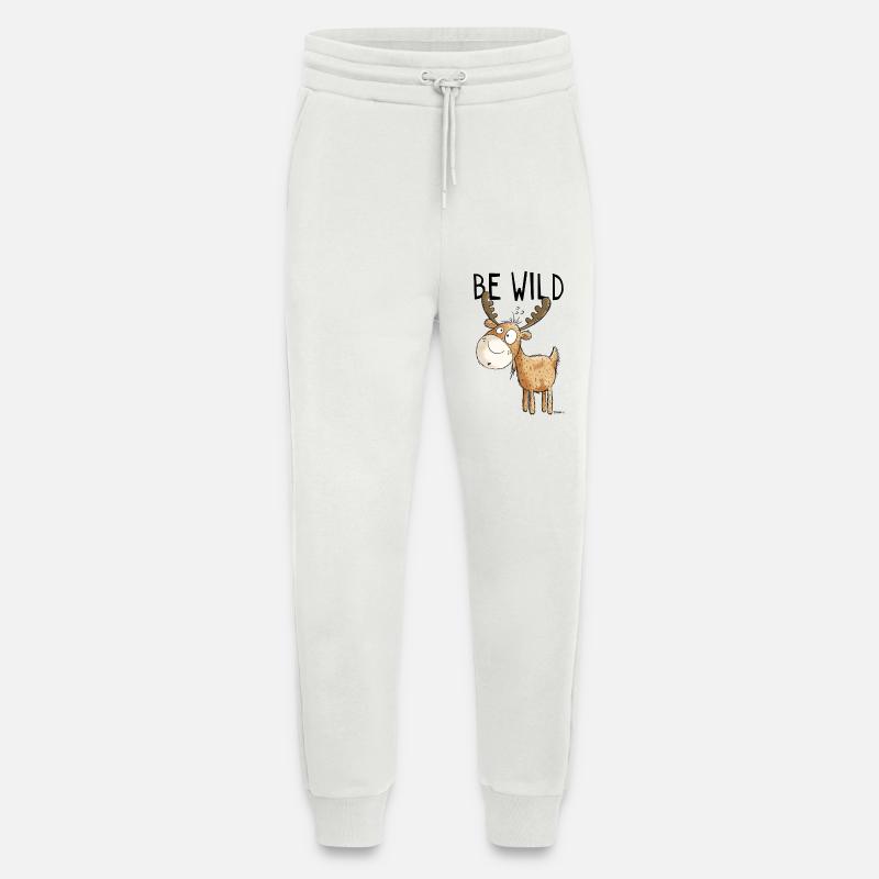 Be Wild Elch - Elche - Hirsch - Reh - Geschenk - Jogginghose - made by SPREAD - OFF WHITE