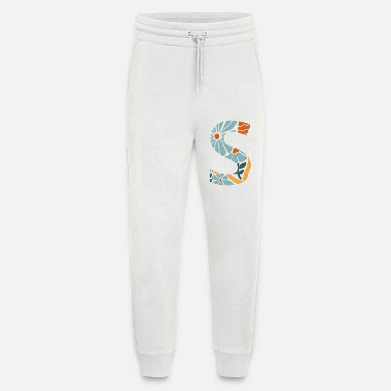 Letter s Groovy Flowers Geschenkidee - Jogginghose - made by SPREAD - OFF WHITE