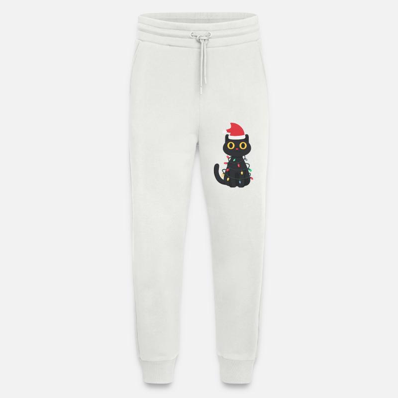 Schwarze Katze im Lichterglanz - Jogginghose - made by SPREAD - OFF WHITE