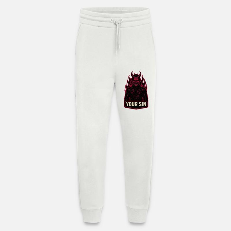 Devil Your Sin, Evil Demon, Hellflames - Jogging Pants - made by SPREAD  - OFF WHITE