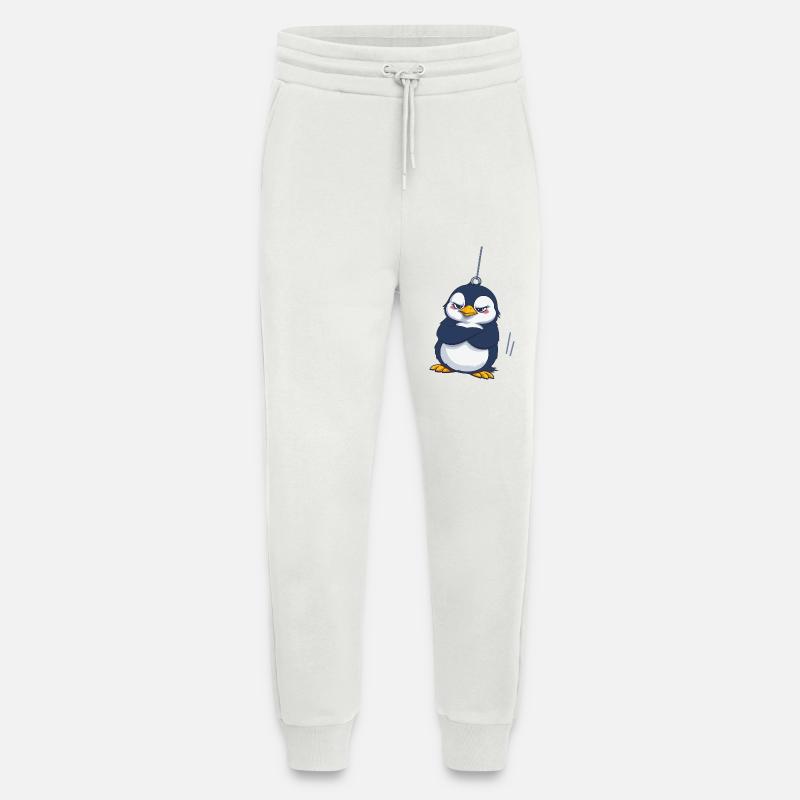 Grumpy Penguin Hanging - Jogging Pants - made by SPREAD  - OFF WHITE