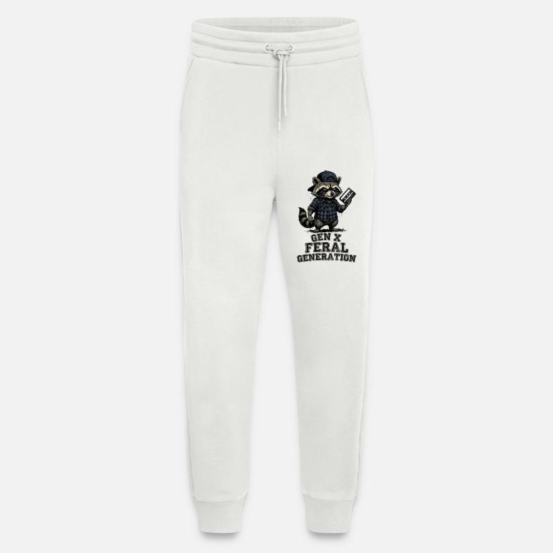 Retro Waschbär Gen X Feral Generation - Jogginghose - made by SPREAD - OFF WHITE