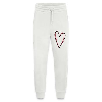 Idée de cadeau coeur amour amitié symbole - Pantalon de jogging bio décontracté fabriqué en UE - OFF WHITE - Devant