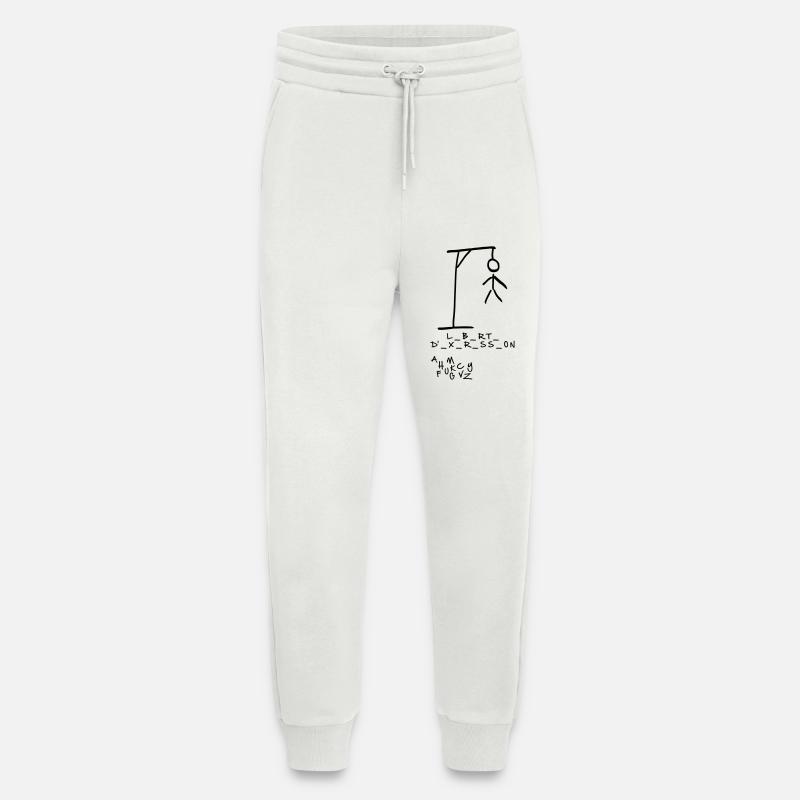 Pendu - Liberté d'expression - Pantalon de jogging bio décontracté fabriqué en UE - OFF WHITE