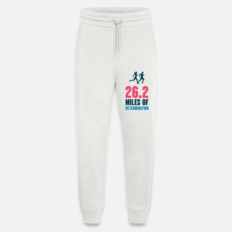 Marathon - 26,2 miles de détermination - Pantalon de jogging bio décontracté fabriqué en UE - OFF WHITE