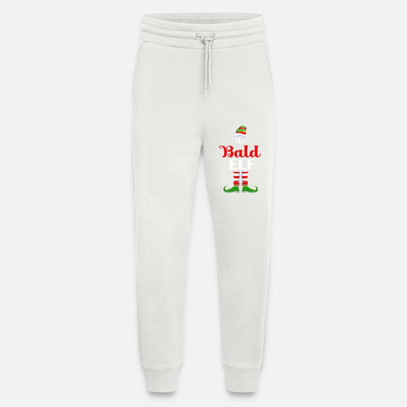 Elfe Elfe Cadeau de Noël Chauve - Pantalon de jogging bio décontracté fabriqué en UE - OFF WHITE