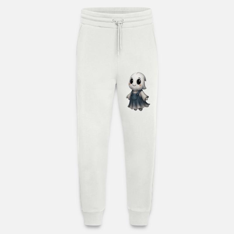 Cute Ghost Friend Patchwork - Jogging Pants - made by SPREAD  - OFF WHITE
