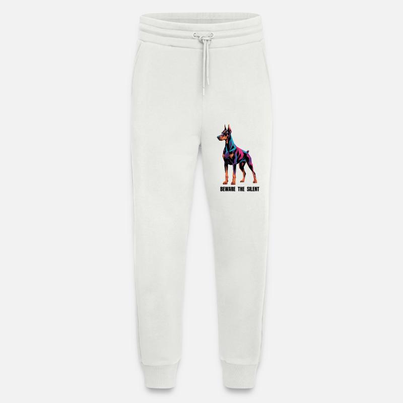 Geometric Doberman Pinscher - Beware The Silent -  - Jogging Pants - made by SPREAD  - OFF WHITE