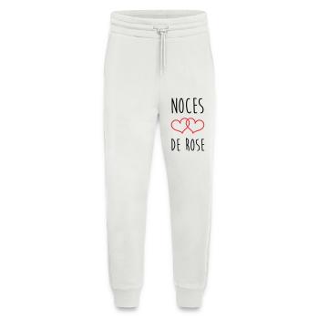 Noces de Rose 17 ans de mariage - Pantalon de jogging bio décontracté fabriqué en UE - OFF WHITE - Devant