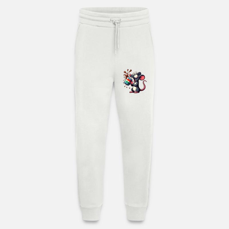 Mouse with coffee caffeine shock - Jogging Pants - made by SPREAD  - OFF WHITE