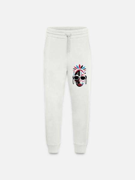 African mask with sunglasses - Jogging Pants - made by SPREAD - OFF WHITE