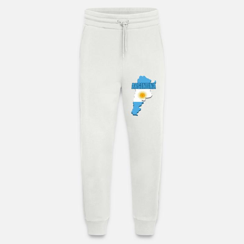 Fierté argentine, drapeau de l’Argentine - Pantalon de jogging bio décontracté fabriqué en UE - OFF WHITE