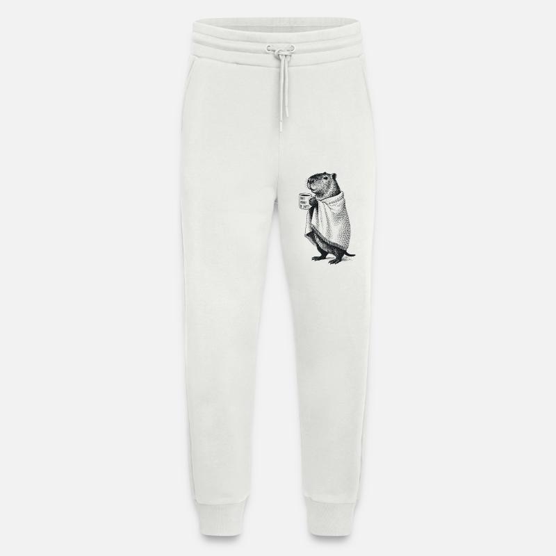 Don't Worry Be Cappy - Herbst Winter Capybara - Jogginghose - made by SPREAD - OFF WHITE