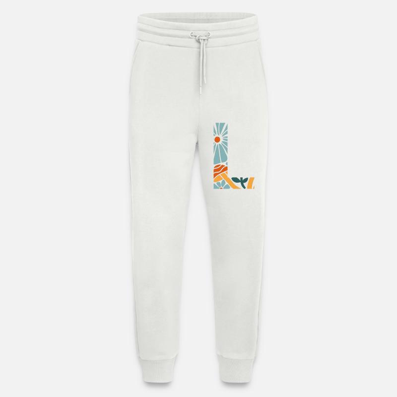 Letter l Groovy Flowers Geschenkidee - Jogginghose - made by SPREAD - OFF WHITE