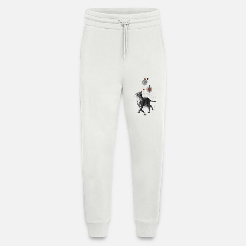 Mystical cat in the geometry universe - Jogging Pants - made by SPREAD  - OFF WHITE