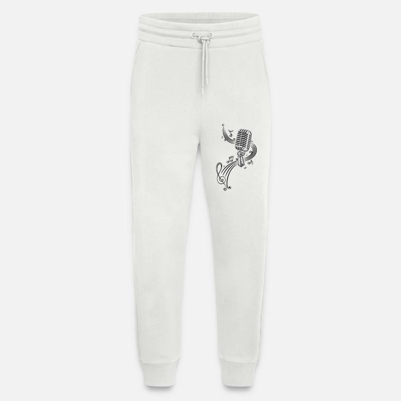 Microphone Microphone Micro music clef - Jogging Pants - made by SPREAD  - OFF WHITE