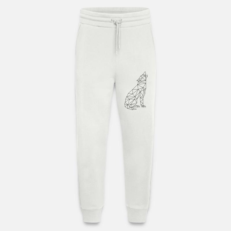 Wolf Call Wolf Contour Silhouette - Pantalon de jogging bio décontracté fabriqué en UE - OFF WHITE
