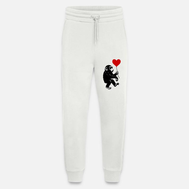 Affe mit rotem Herz Ballon - Jogginghose - made by SPREAD - OFF WHITE