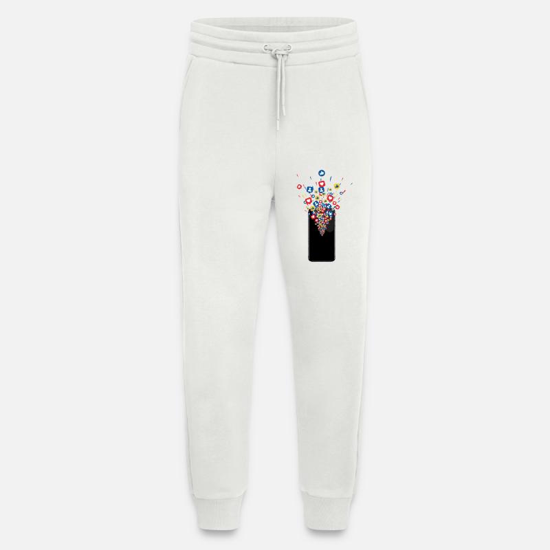 Le smartphone aime les feux d’artifice - Pantalon de jogging bio décontracté fabriqué en UE - OFF WHITE