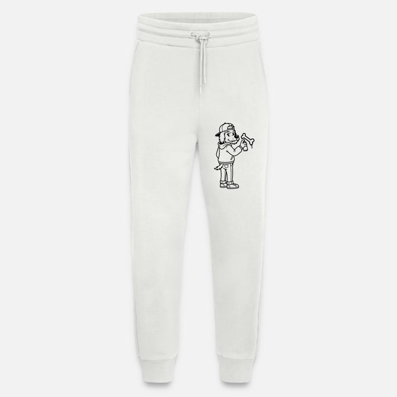 Graffiti d’art urbain - Pantalon de jogging bio décontracté fabriqué en UE - OFF WHITE