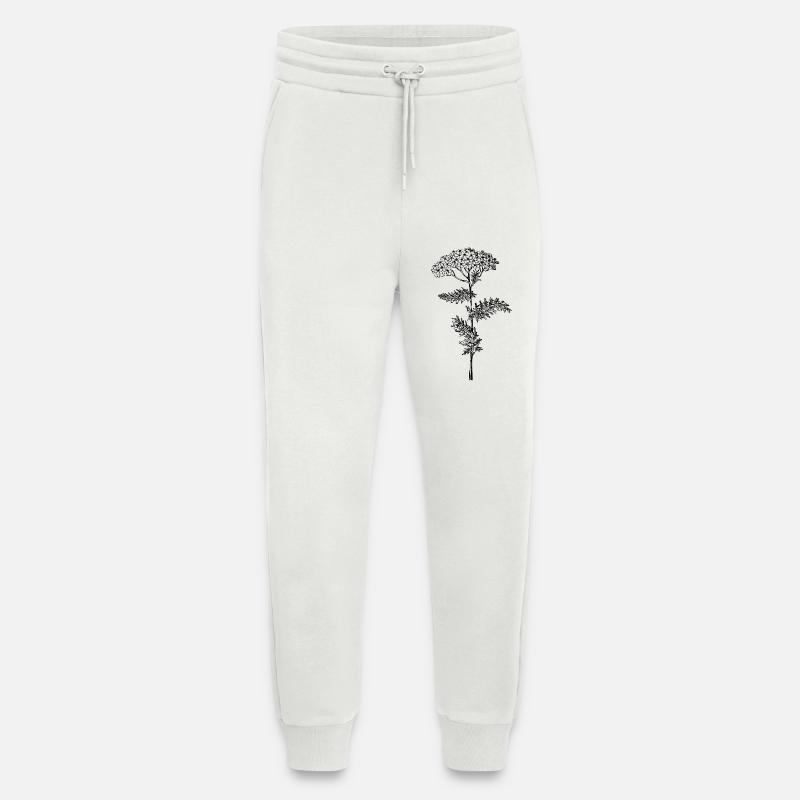 Fleur d’achillée millefeuille - Pantalon de jogging bio décontracté fabriqué en UE - OFF WHITE