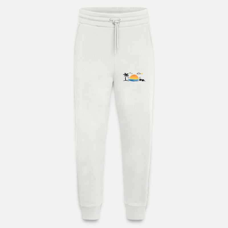 Sunset over palm tree beach - Jogging Pants - made by SPREAD  - OFF WHITE