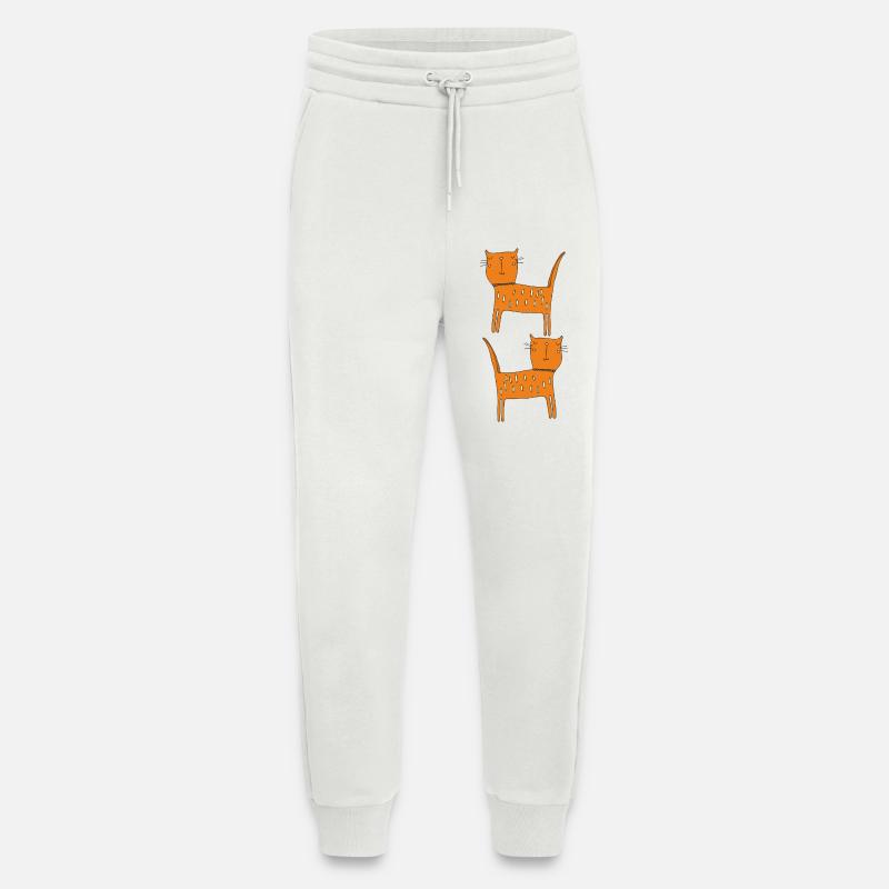katze orange zweifach - Jogginghose - made by SPREAD - OFF WHITE