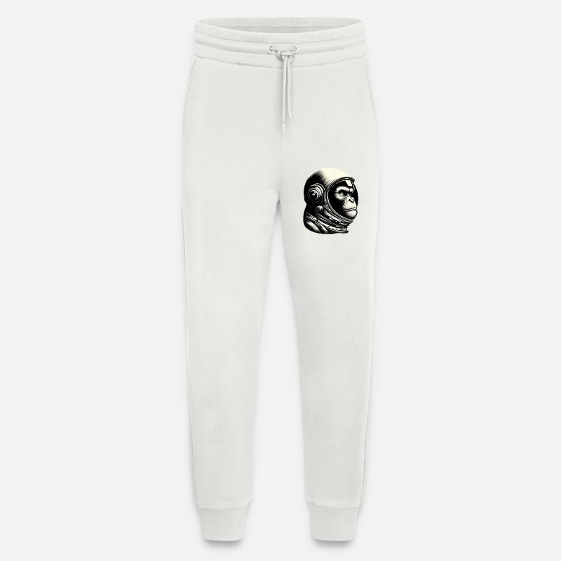 Chimpanzee, Astronaut, Thoughtful, Cosmos - Jogging Pants - made by SPREAD  - OFF WHITE