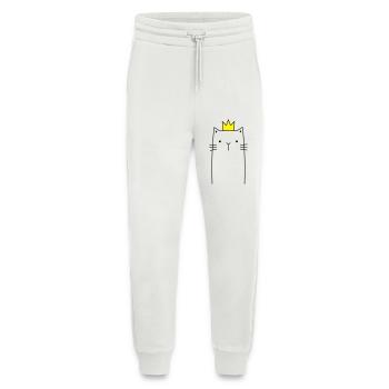 Cat with crown Prince princess gift - Jogging Pants - made by SPREAD  - OFF WHITE - Front