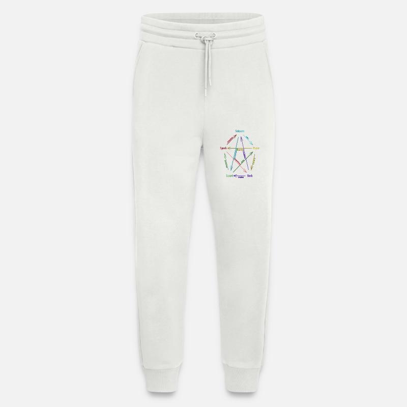 Rock Paper Scissors Lizard Spock - Pantalon de jogging bio décontracté fabriqué en UE - OFF WHITE