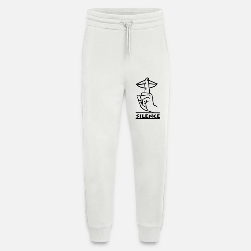 Hand mit Finger Stille Handgeste 'STILLE' - Jogginghose - made by SPREAD - OFF WHITE