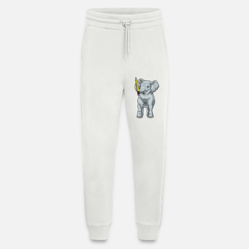 Elephant Student Pencil School - Jogging Pants - made by SPREAD - OFF WHITE