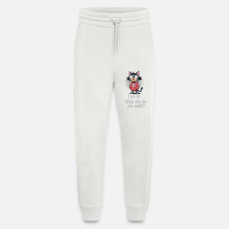 I got up cat humor - Jogginghose - made by SPREAD - OFF WHITE