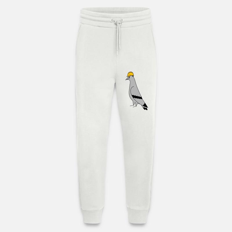 Pigeon Construction Helmet – Minimal Illustration - Jogginghose - made by SPREAD - OFF WHITE
