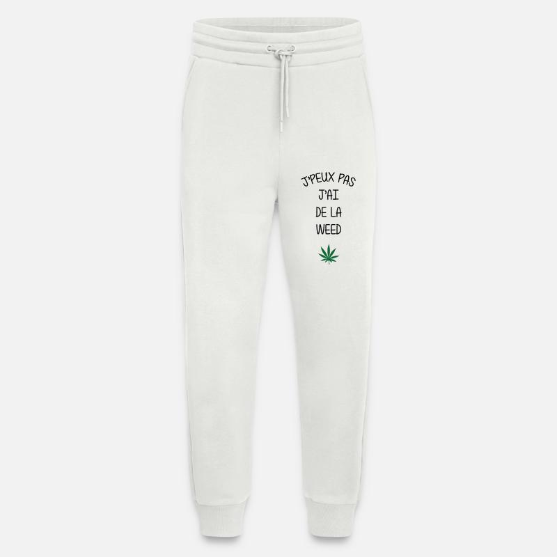 J'peux pas, j'ai de la weed ! - Pantalon de jogging bio décontracté fabriqué en UE - OFF WHITE