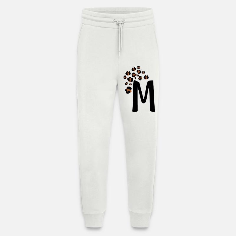 Letter M Leopard Patterns - Jogging Pants - made by SPREAD  - OFF WHITE