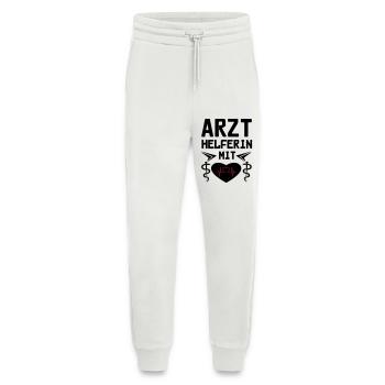 Arzthelferin mit Herz Geschenk - Jogginghose - made by SPREAD - OFF WHITE - Vorne