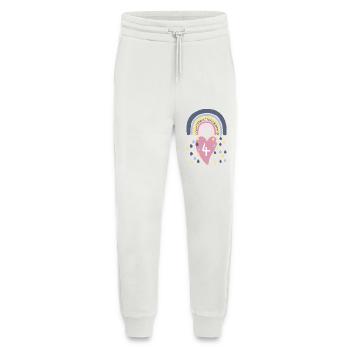 Rainbow 4ème anniversaire - Pantalon de jogging bio décontracté fabriqué en UE - OFF WHITE - Devant