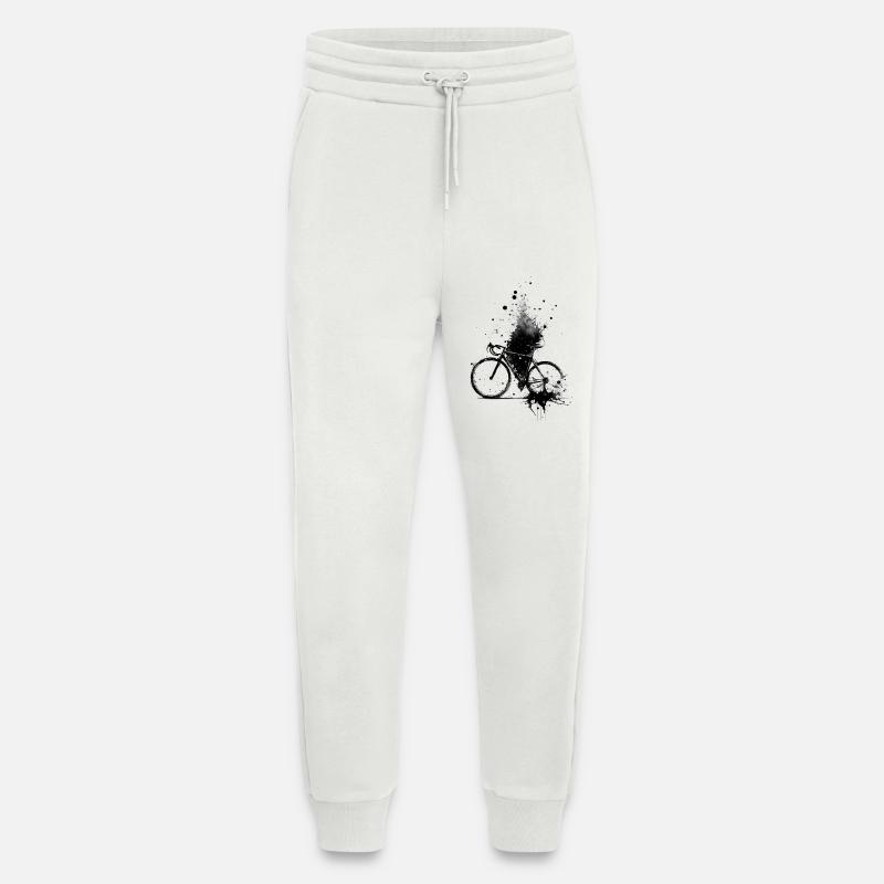 Vélo à l’aquarelle splash - Pantalon de jogging bio décontracté fabriqué en UE - OFF WHITE
