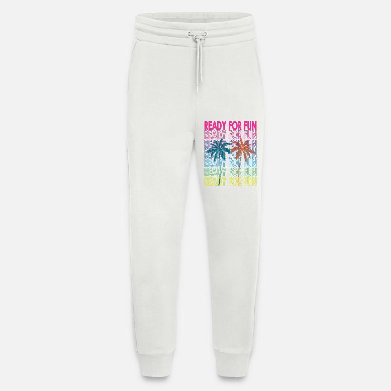 Neon Tropical Text Ready for Fun - Jogging Pants - made by SPREAD  - OFF WHITE