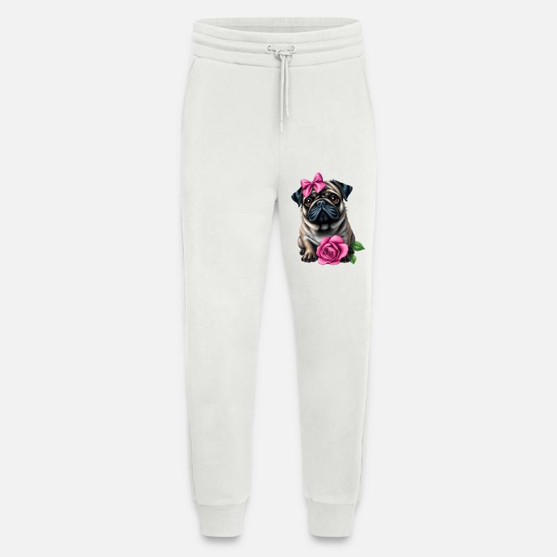 Mops Hund - Jogginghose - made by SPREAD - OFF WHITE