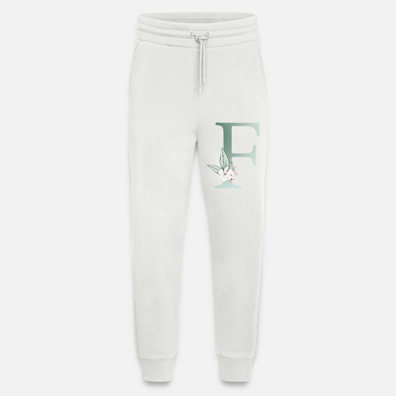 F Monogramm, Floral, personalisierbar - Jogginghose - made by SPREAD - OFF WHITE